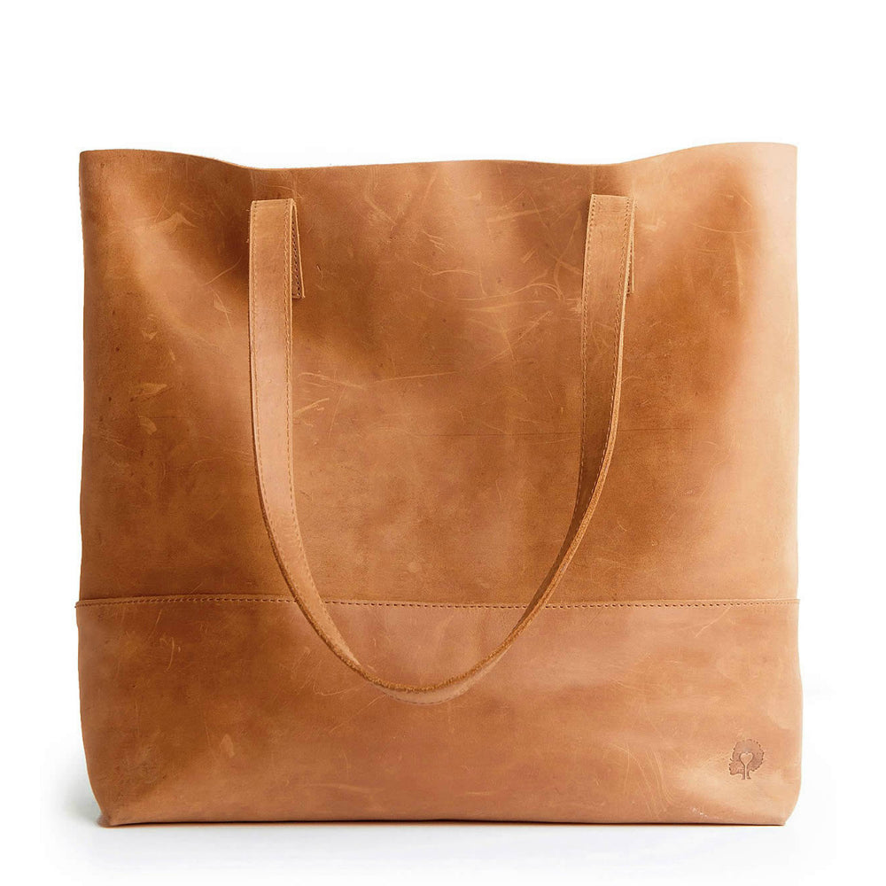 Simple Tote Cognac Perf Suede | Clare V.