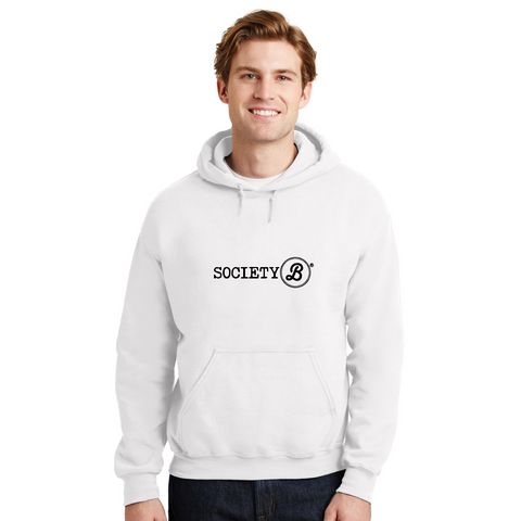 SOCIETY B Large White Unisex Hoodie