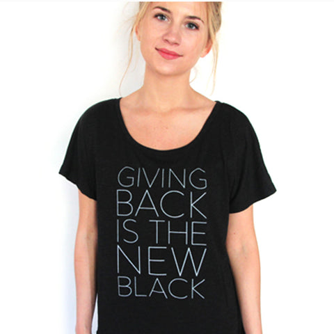 Giving Back Dolman T-Shirt // Vintage Black // HALF UNITED // Society B - Fair Trade Products and Gifts that Give Back