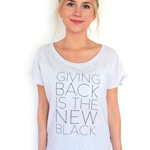 Giving Back Dolman T-Shirt // Heather White // HALF UNITED // Society B - Fair Trade Products and Gifts that Give Back